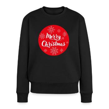 Frohe Weihnachten - Frauen Premium Bio Pullover - Schwarz - Vorne - Julia (174cm)