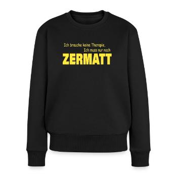 Thérapie ZERMATT - Pull Premium bio Femme - noir - Devant - Julia (174cm)