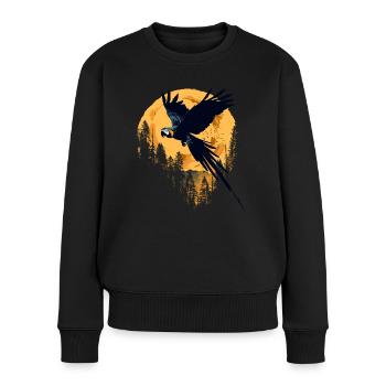Perroquet Oiseau Ara Nature sauvage - Pull Premium bio Femme - noir - Devant - Julia (174cm)