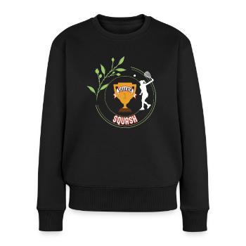 Squash Siegerin Gewinner Turnier Meisterschaft - Frauen Premium Bio Pullover - Schwarz - Vorne - Julia (174cm)