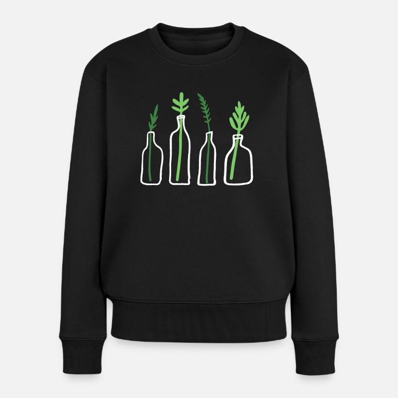 Plante graphique en bouteille - Pull Premium bio Femme - noir