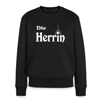 Die Herrin - Frauen Premium Bio Pullover - Schwarz - Vorne - Julia (174cm)