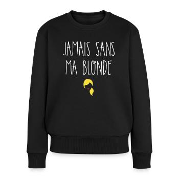 Jamais sans ma blonde - Pull Premium bio Femme - noir - Devant - Julia (174cm)