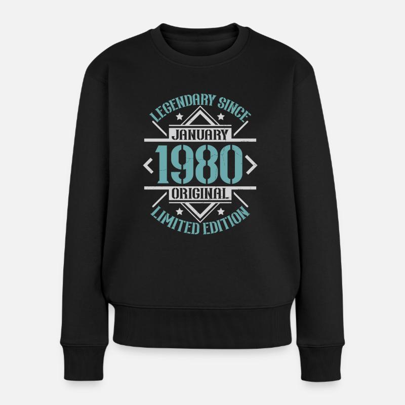 Legendär seit Januar 1980 limitierte Auflage - Frauen Premium Bio Pullover - Schwarz