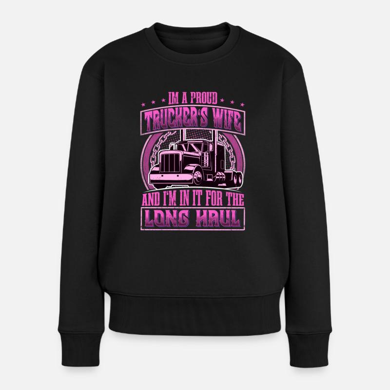 LKW Fahrer - Frauen Premium Bio Pullover - Schwarz