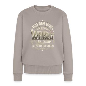 85.Geburtstag Whiskey Whisky - Frauen Premium Bio Pullover - Taupe - Vorne - Julia (174cm)