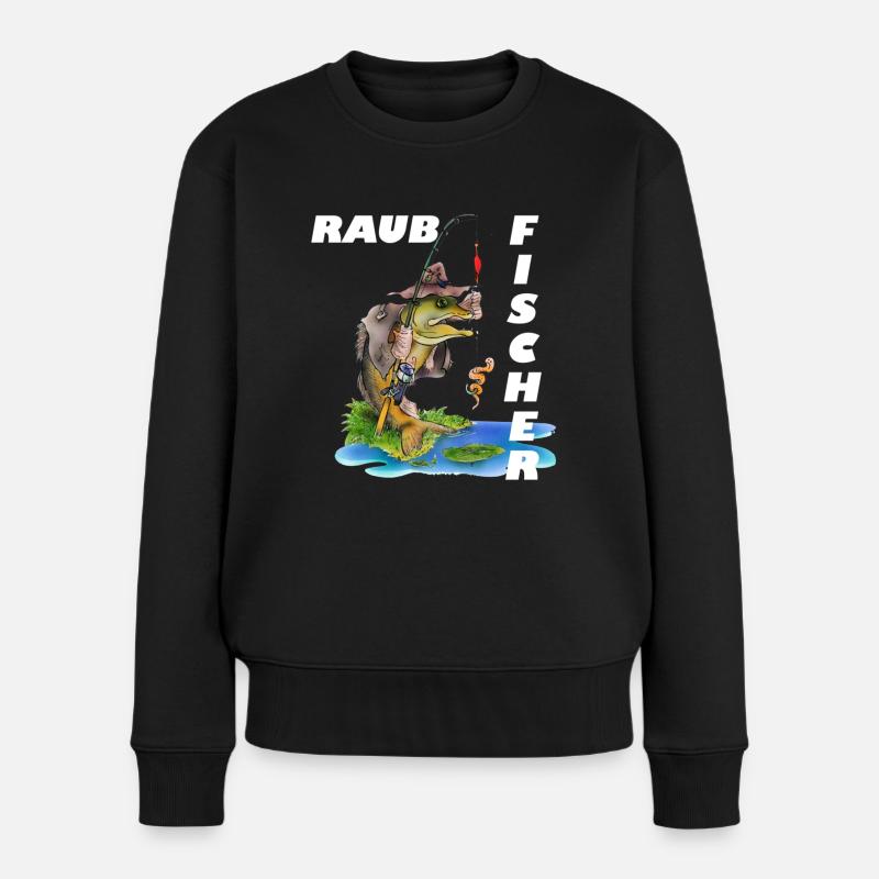 Raubfischer - Frauen Premium Bio Pullover - Schwarz