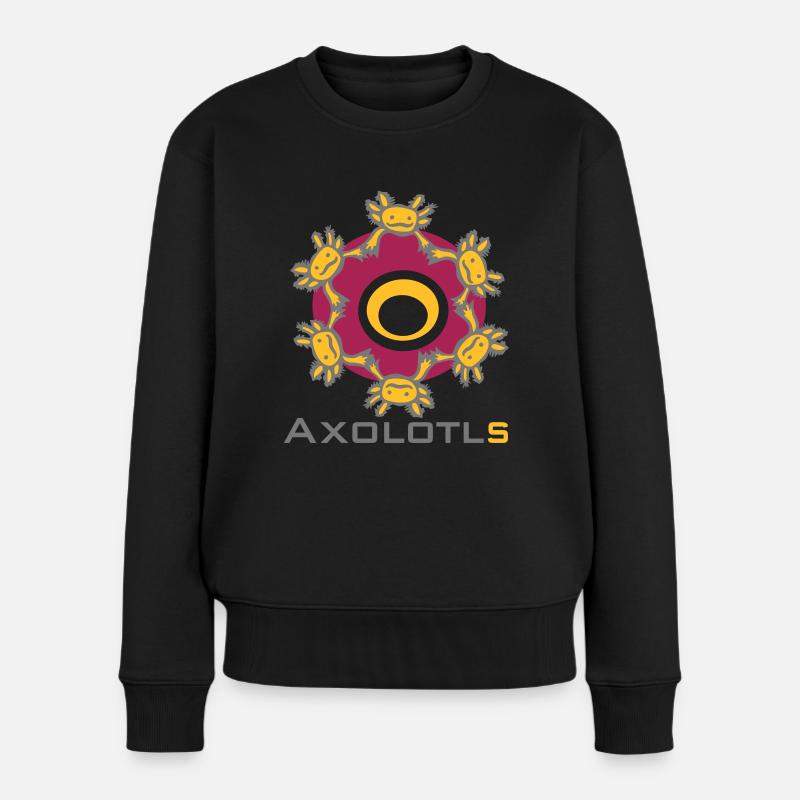 Axolotls - Frauen Premium Bio Pullover - Schwarz