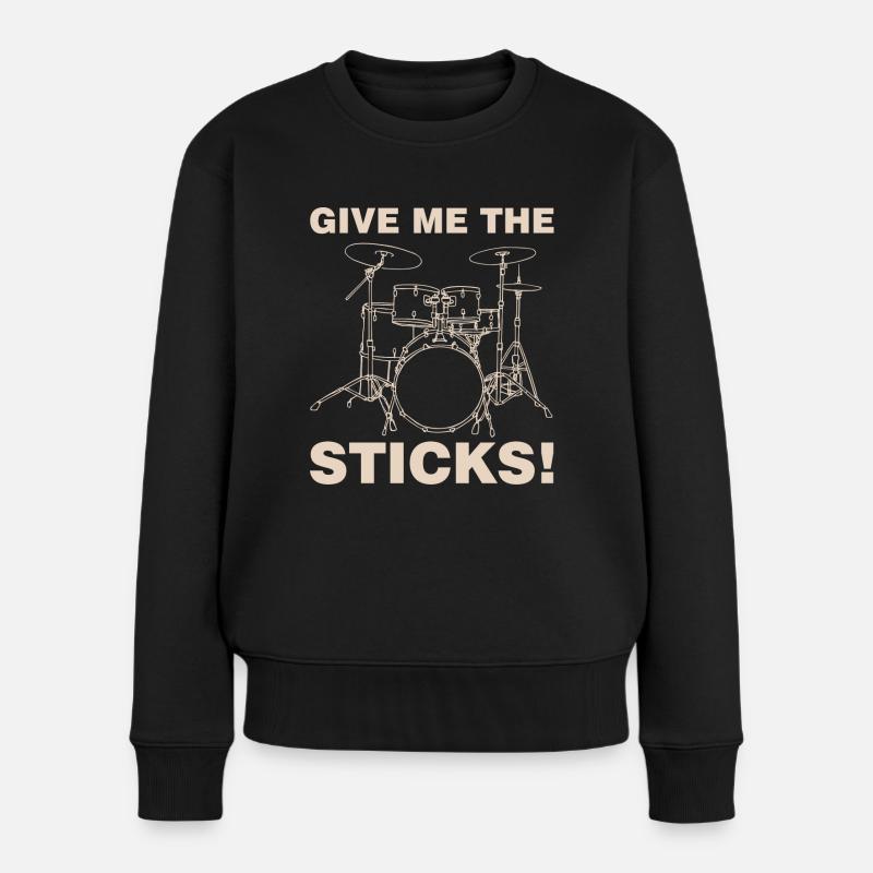 Give me the Drumsticks - Frauen Premium Bio Pullover - Schwarz