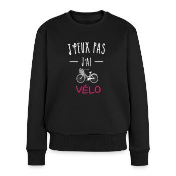 J'PEUX PAS J'AI VÉLO - HUMOUR - ROSE - Pull Premium bio Femme - noir - Devant - Julia (174cm)