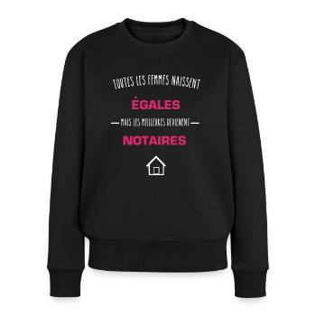 Meilleures femmes notaires - notaire - Pull Premium bio Femme - noir - Devant - Julia (174cm)