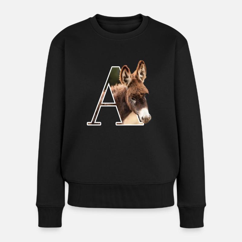 A Ane alphabet animaux - Pull Premium bio Femme - noir
