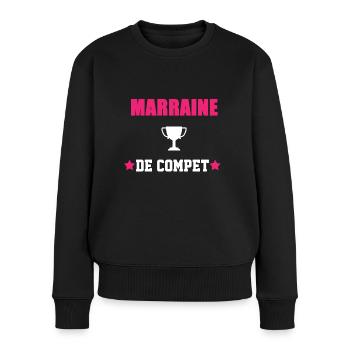 MARRAINE DE COMPET - Pull Premium bio Femme - noir - Devant - Julia (174cm)