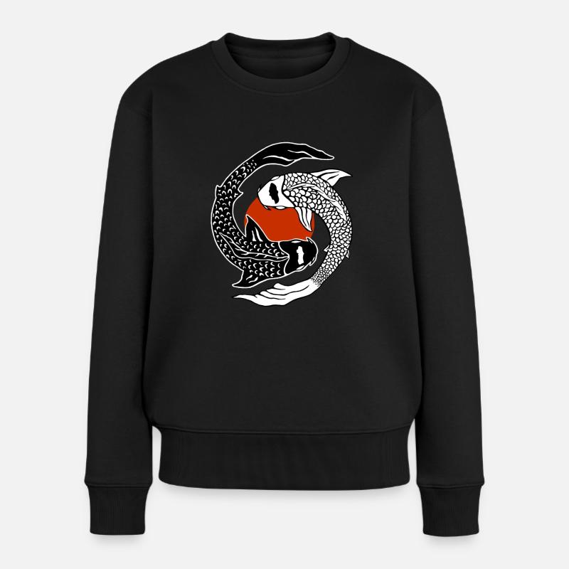 Yin Yang - Kois - Frauen Premium Bio Pullover - Schwarz