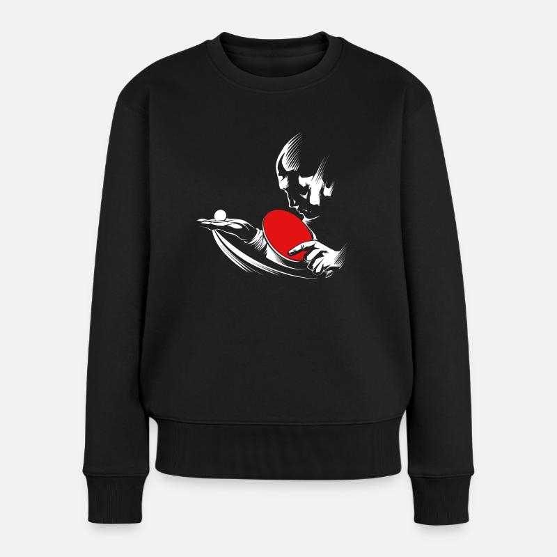 Tischtennis - Frauen Premium Bio Pullover - Schwarz