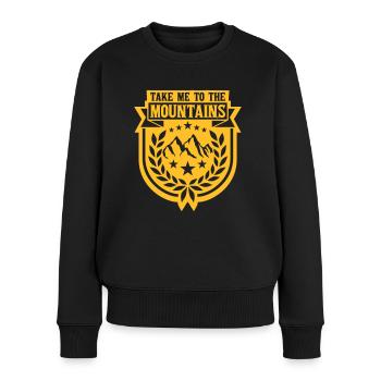 Citation à la montagne - Pull Premium bio Femme - noir - Devant - Julia (174cm)
