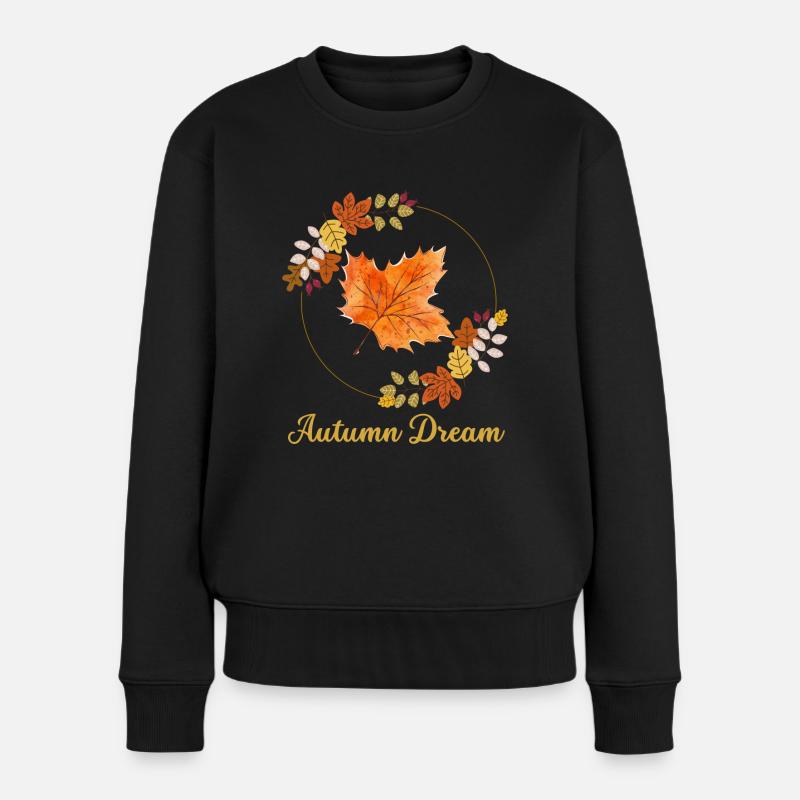 Herbsttraum - Frauen Premium Bio Pullover - Schwarz