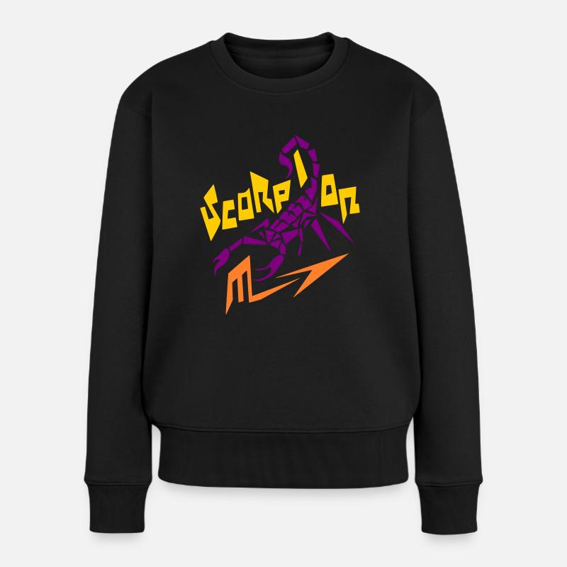 Stilisierter Skorpion - Frauen Premium Bio Pullover - Schwarz