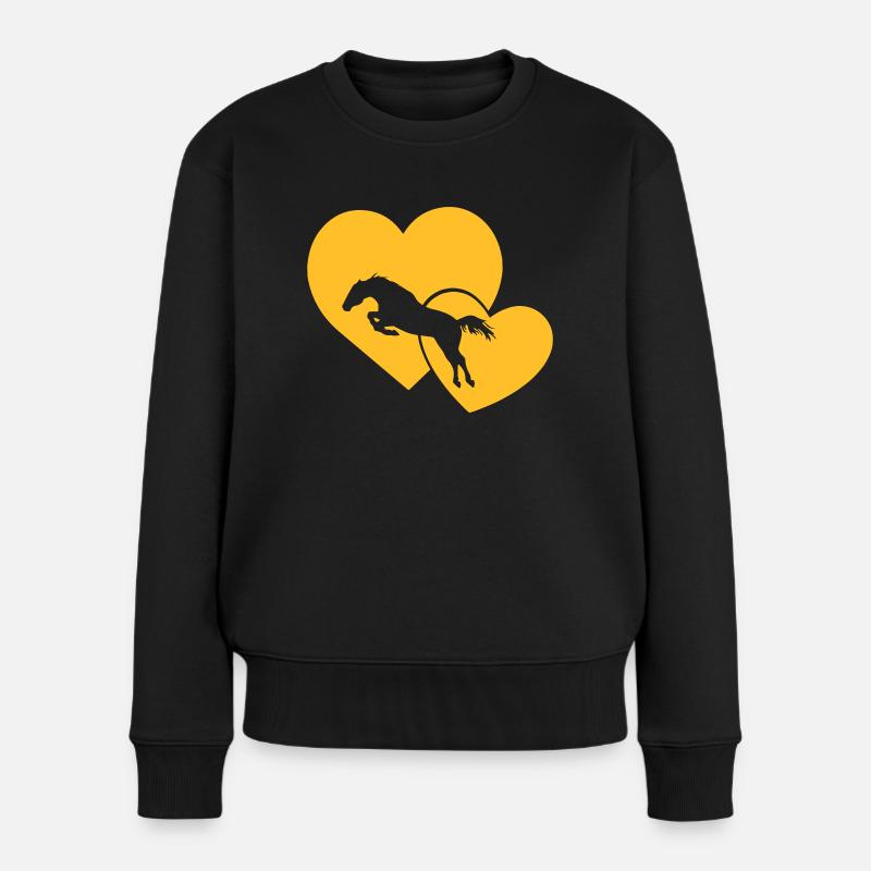 jumping Hearts - Women's Premium Organic Jumper - black