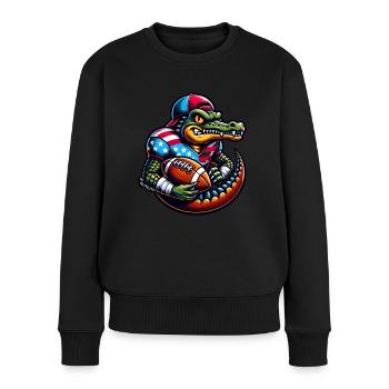 Quart-arrière alligator de football - Pull Premium bio Femme - noir - Devant - Julia (174cm)