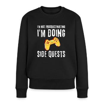 Not Procrastinating Doing Side Quests Funny Gaming - Women's Premium Organic Jumper - black - Front - Julia (174cm)