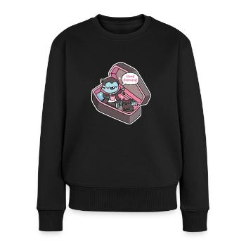 Cute Vampire Wakes Up In Coffin Good Evening - Women's Premium Organic Jumper - black - Front - Julia (174cm)