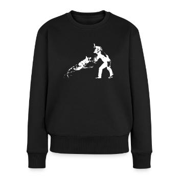 Motif de service de protection à personnaliser - Pull Premium bio Femme - noir - Devant - Julia (174cm)