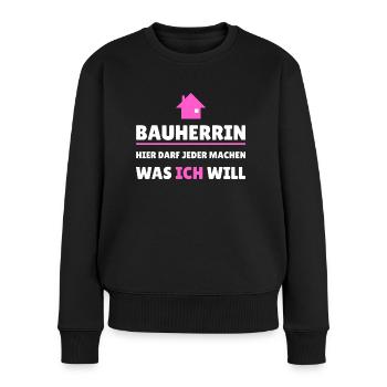 Bauherrin Chefin - Frauen Premium Bio Pullover - Schwarz - Vorne - Julia (174cm)