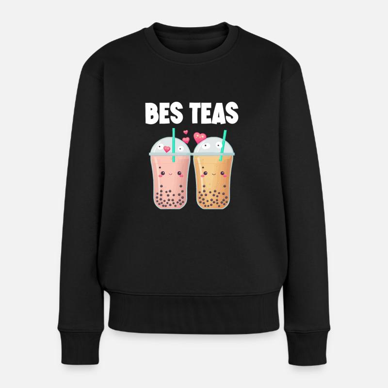 Boba Milch Tee Bes Tees - Frauen Premium Bio Pullover - Schwarz