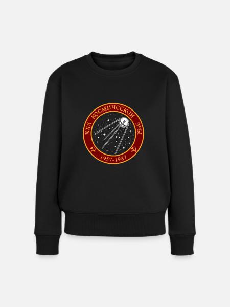 Sputnik UDSSR Sowjetunion Geschenkidee - Frauen Premium Bio Pullover - Schwarz