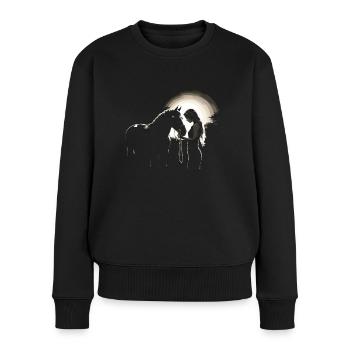 Cavalier & Cheval | Fille de cheval | Équitation Western - Pull Premium bio Femme - noir - Devant - Julia (174cm)