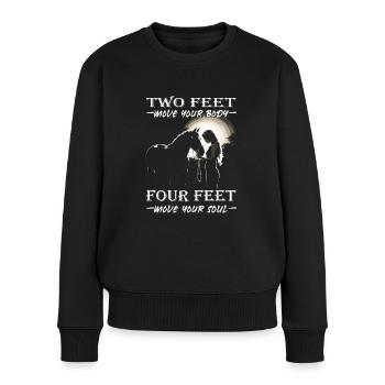 Cavalier & Cheval | Fille de cheval | Équitation Western - Pull Premium bio Femme - noir - Devant - Julia (174cm)