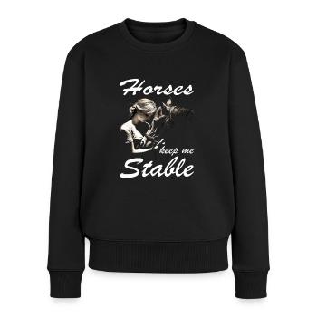 Cavalier & Cheval | Fille de cheval | Équitation Western - Pull Premium bio Femme - noir - Devant - Julia (174cm)