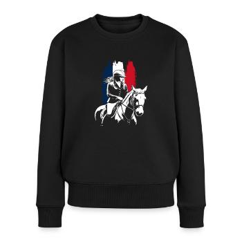 Cavalier & Cheval | Fille de cheval | Cavaliers de dressage - Pull Premium bio Femme - noir - Devant - Julia (174cm)