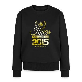 kings are born 2015 - Frauen Premium Bio Pullover - Schwarz - Vorne - Julia (174cm)