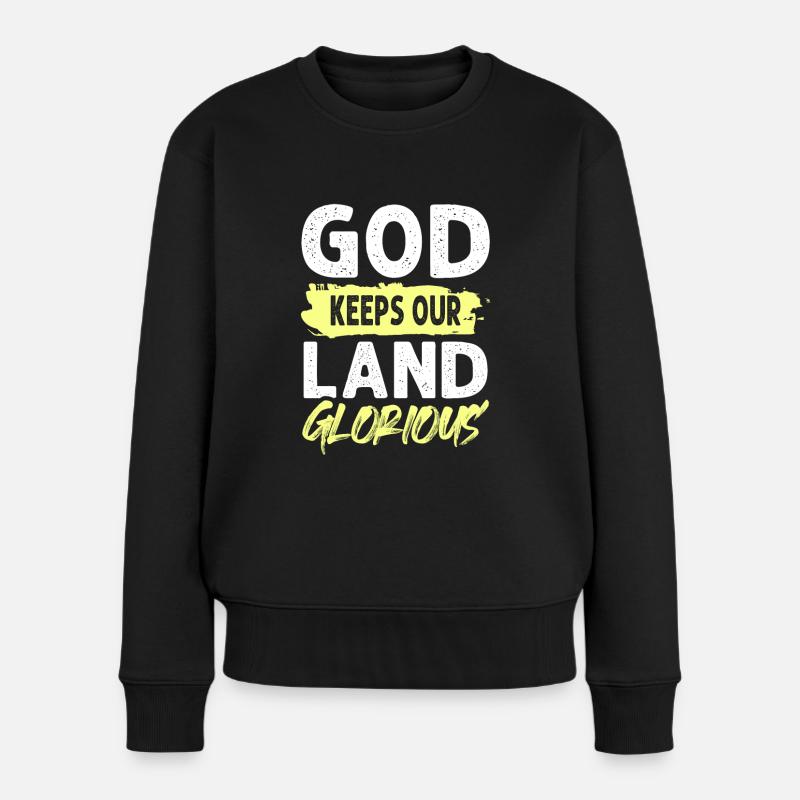gott bibel spruch - Frauen Premium Bio Pullover - Schwarz