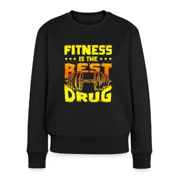 fitness beste droge - Frauen Premium Bio Pullover - Schwarz - Vorne - Julia (174cm)