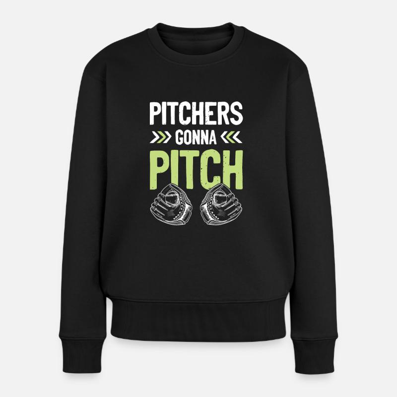 baseball pitcher - Frauen Premium Bio Pullover - Schwarz