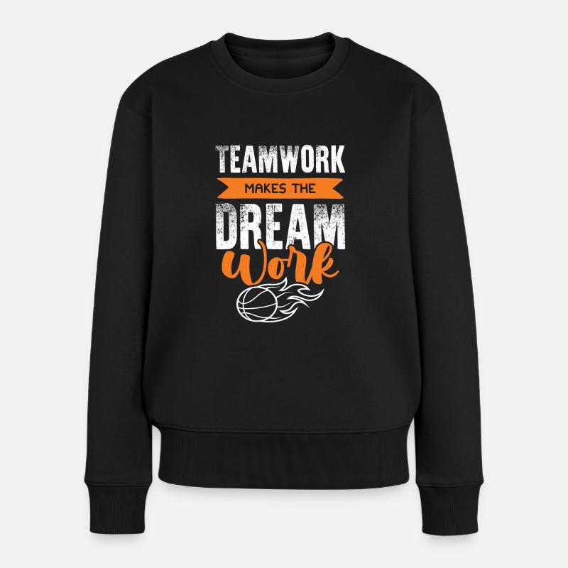 basketball teamwork - Frauen Premium Bio Pullover - Schwarz