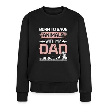 tierschützer papa - Frauen Premium Bio Pullover - Schwarz - Vorne - Julia (174cm)