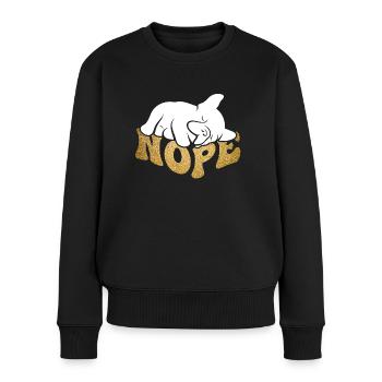 Bulldog Nope - Pull Premium bio Femme - noir - Devant - Julia (174cm)