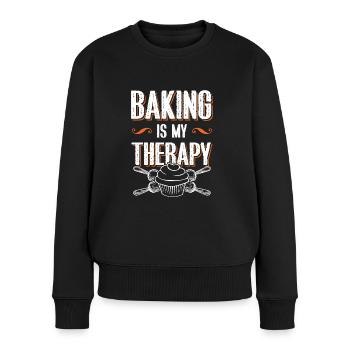 therapie backen bäcker - Frauen Premium Bio Pullover - Schwarz - Vorne - Julia (174cm)