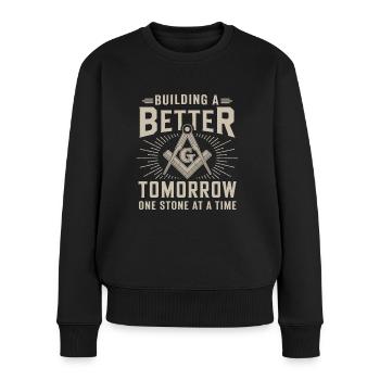 Construire un avenir meilleur La franc-maçonnerie - Pull Premium bio Femme - noir - Devant - Julia (174cm)
