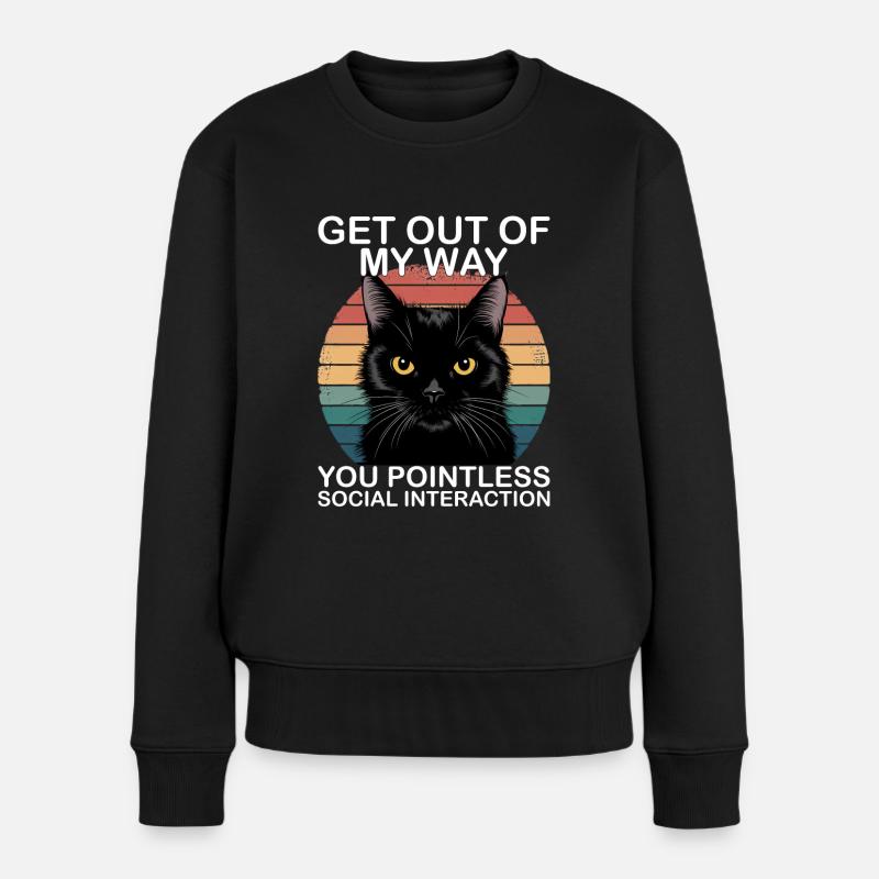 Sjov sort kat - Premium økologisk sweatshirt til kvinder - sort