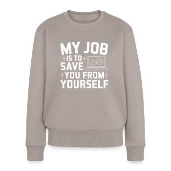 Administrator Support Nerd Computer Tech - Women's Premium Organic Jumper - taupe - Front - Julia (174cm)