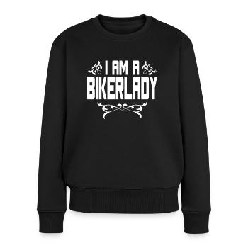 Bikerlady Motorradfahrerin Bikerin Biker Girl - Frauen Premium Bio Pullover - Schwarz - Vorne - Julia (174cm)