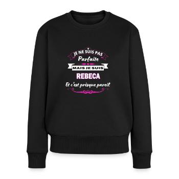je ne suis pas Parfaite Rebeca - Pull Premium bio Femme - noir - Devant - Julia (174cm)