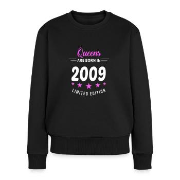 LES REINES SONT NÉES EN 2009 - Pull Premium bio Femme - noir - Devant - Julia (174cm)