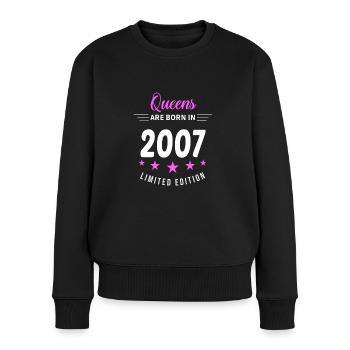 LES REINES SONT NÉES EN 2007 - Pull Premium bio Femme - noir - Devant - Julia (174cm)