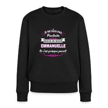 je ne suis pas Parfaite Emmanuelle - Pull Premium bio Femme - noir - Devant - Julia (174cm)